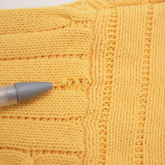 Nautical Crewneck Pullover Sweater Men XL Extra Large Cable Knit Yellow Preppy - Picture 15 of 16